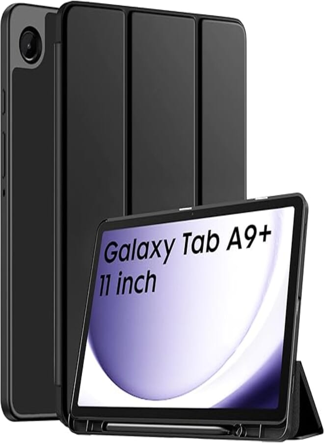 Robustrion Flip Cover Case for Samsung Galaxy Tab A9 Plus 11 inch - Auto Sleep/Wake Support - Black